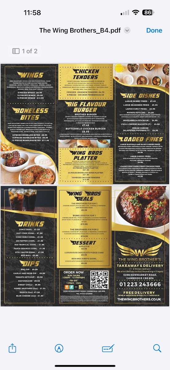 Menu The Wing Brothers-1